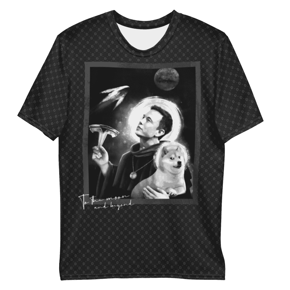 all over print mens crew neck t shirt white front 6093a7f543f8f - Doge to the Moon and Beyond Collector's Edition T-shirt