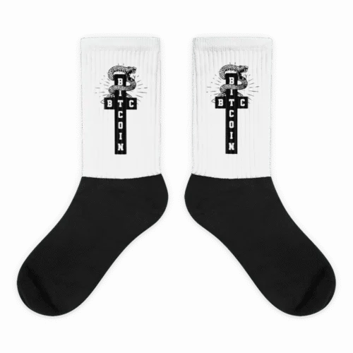 Bitcoin Cross Socks