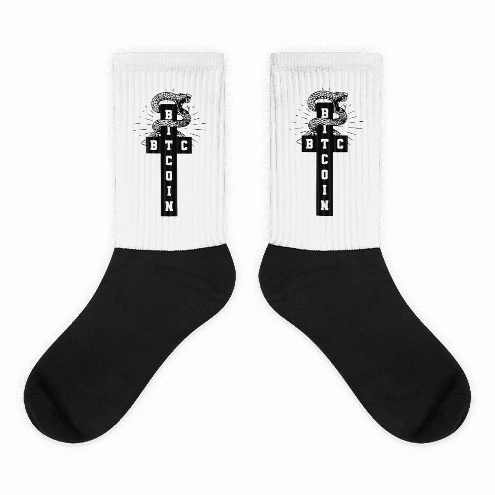 Bitcoin Cross Socks