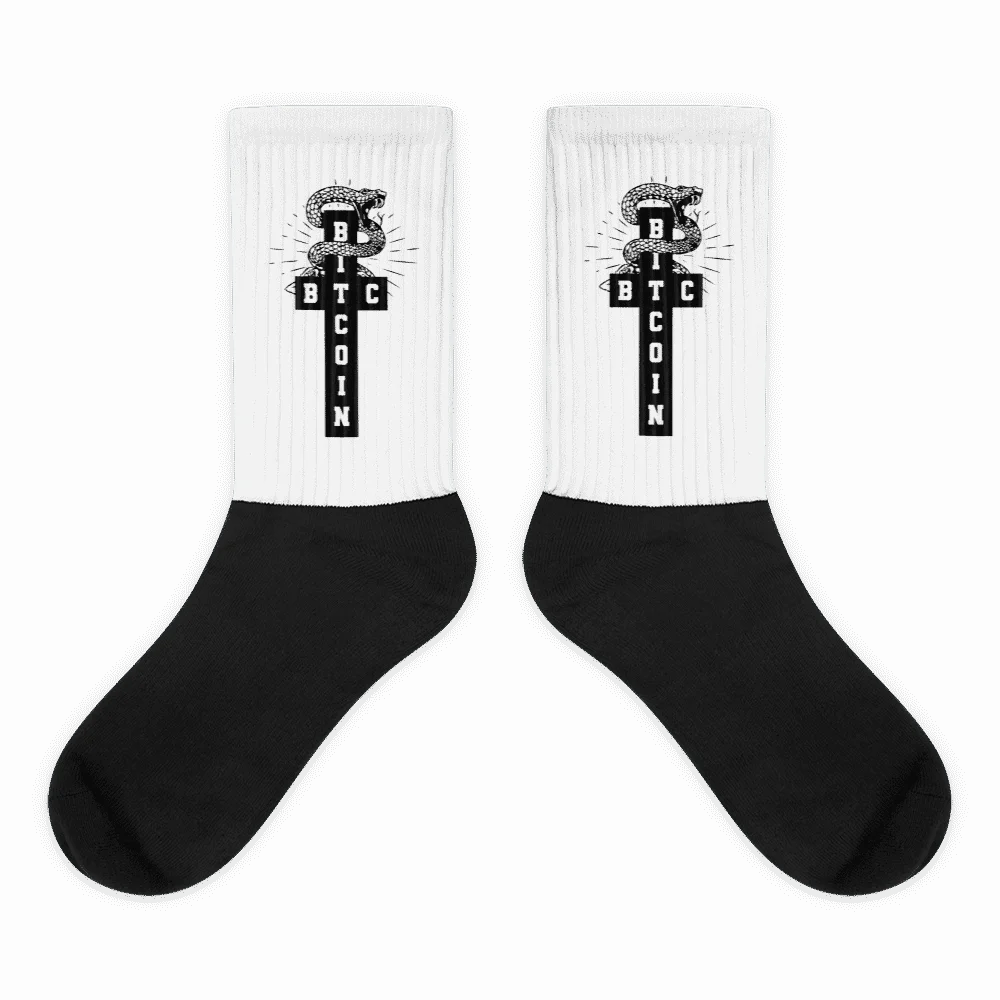 Bitcoin Cross Socks