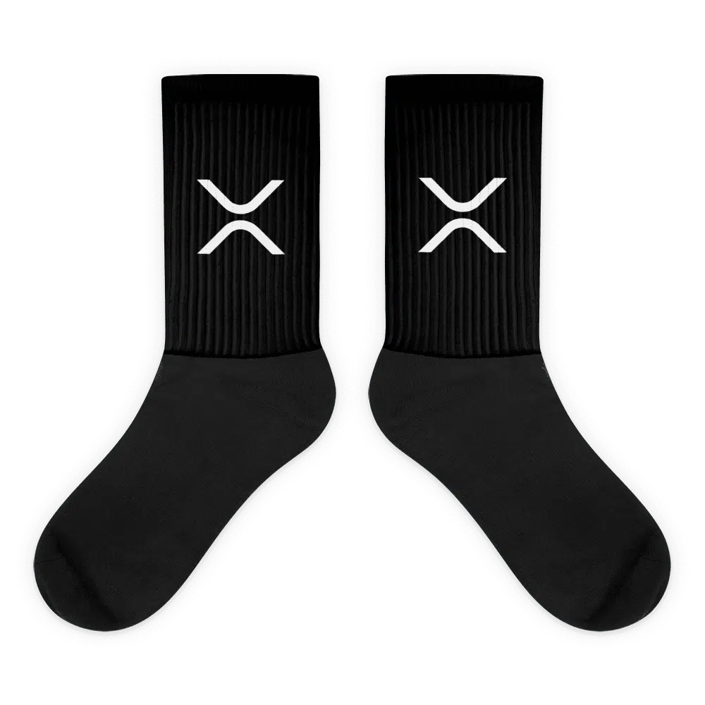 black foot sublimated socks flat 6096dfac8b8c5 - XRP Logo Socks