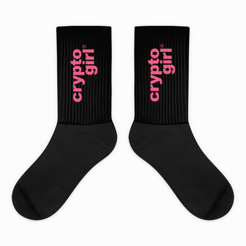 black foot sublimated socks flat 609984f73a334 - Crypto Girl Socks