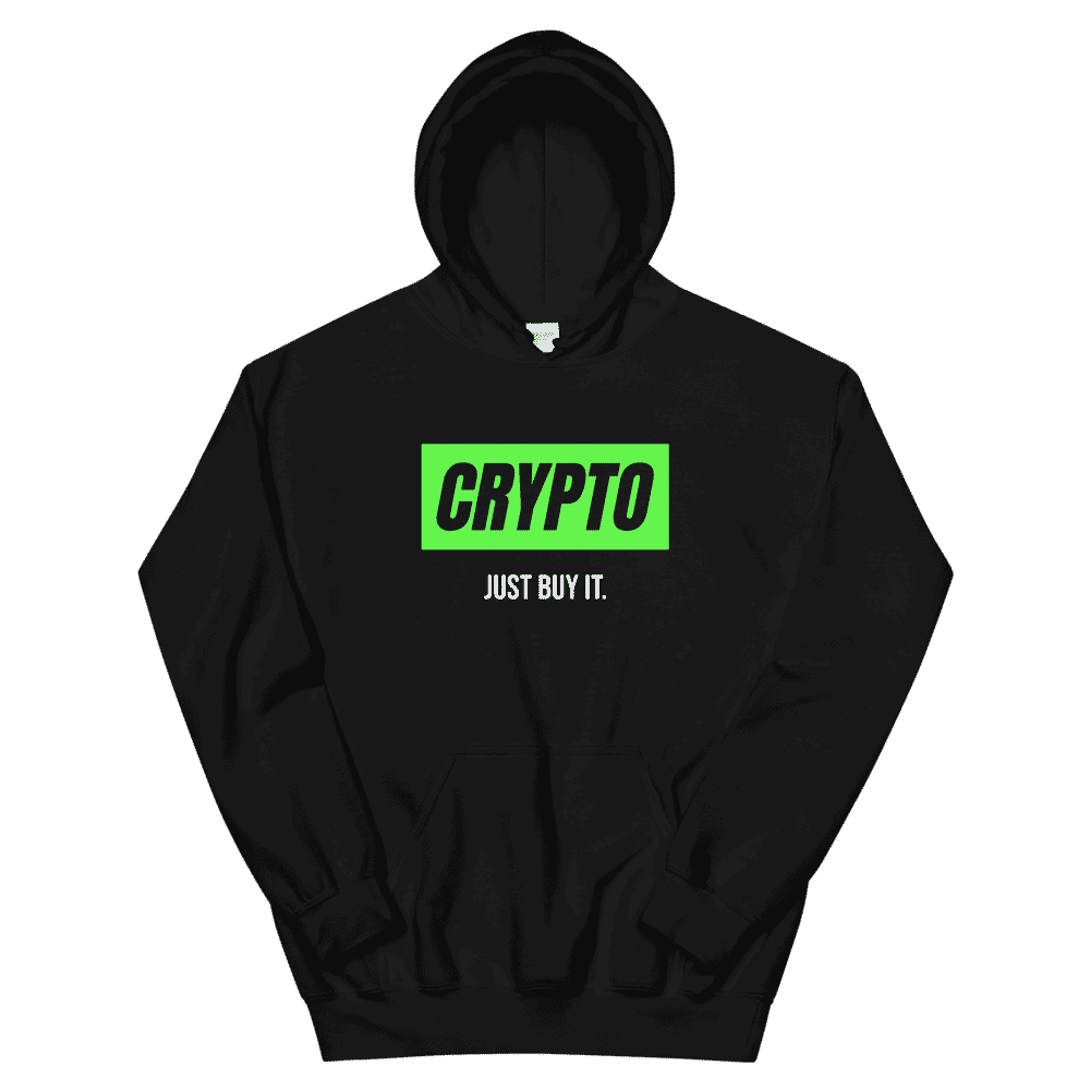 unisex heavy blend hoodie black front 6091a47504e9b - CRYPTO: Just Buy It Hoodie