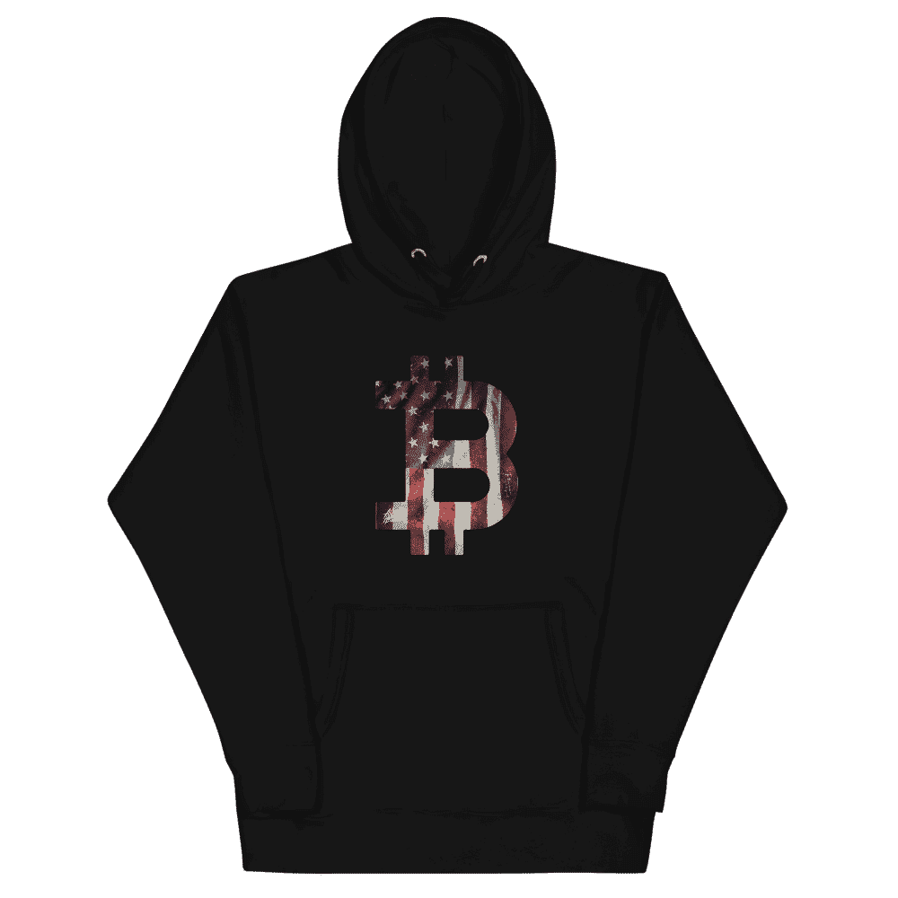 unisex premium hoodie black front 60958817e5f4e - Bitcoin USA Flag Hoodie