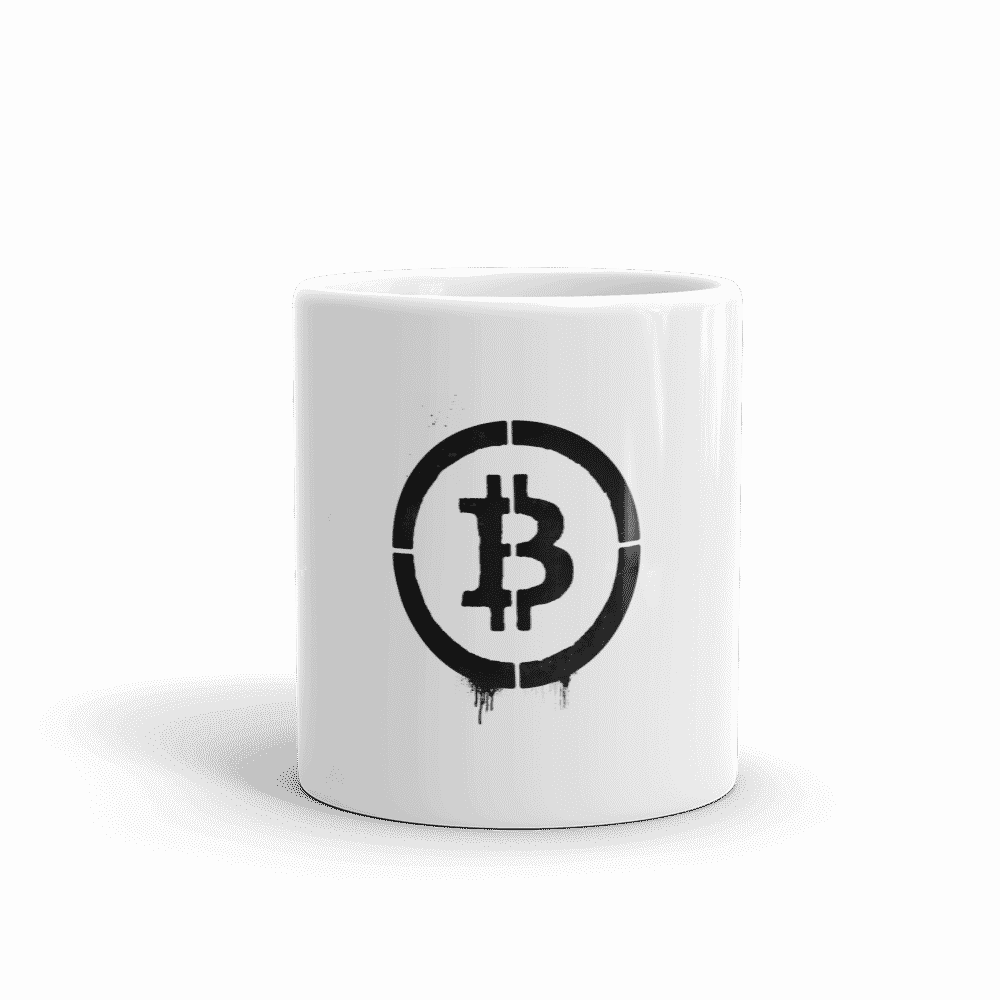 white glossy mug 11oz front view 6096be459e9b2 - Bitcoin Stencil Logo mug