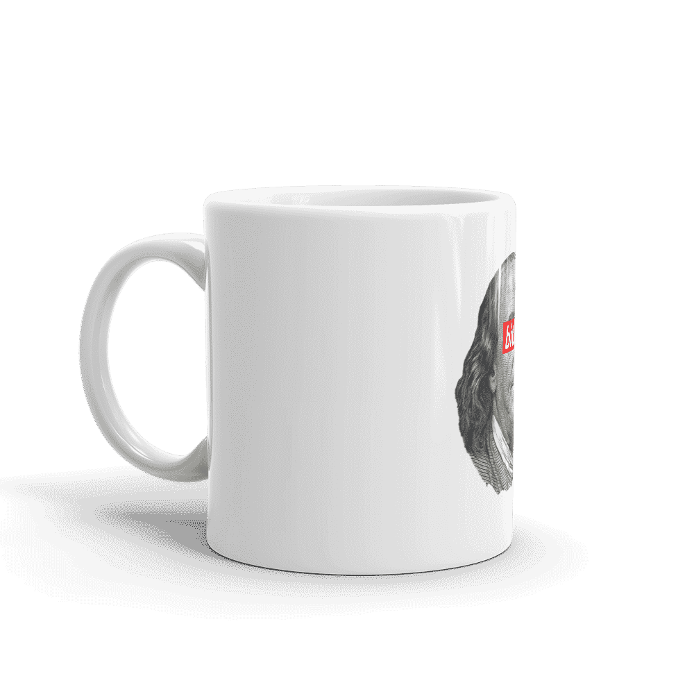 white glossy mug 11oz handle on left 6096bebcf056d - Benjamin Franklin Bitcoin mug