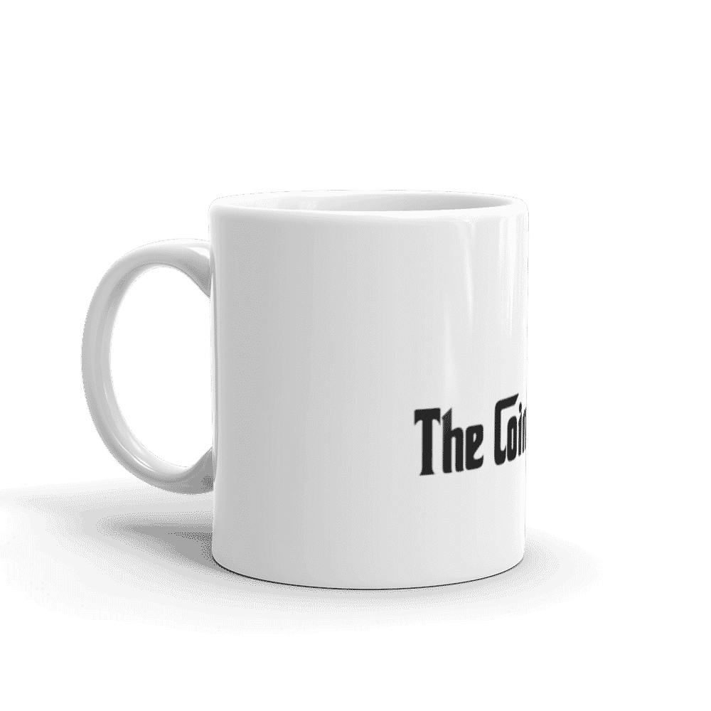 white glossy mug 11oz handle on left 6096c45ade25b - The Coinfather mug