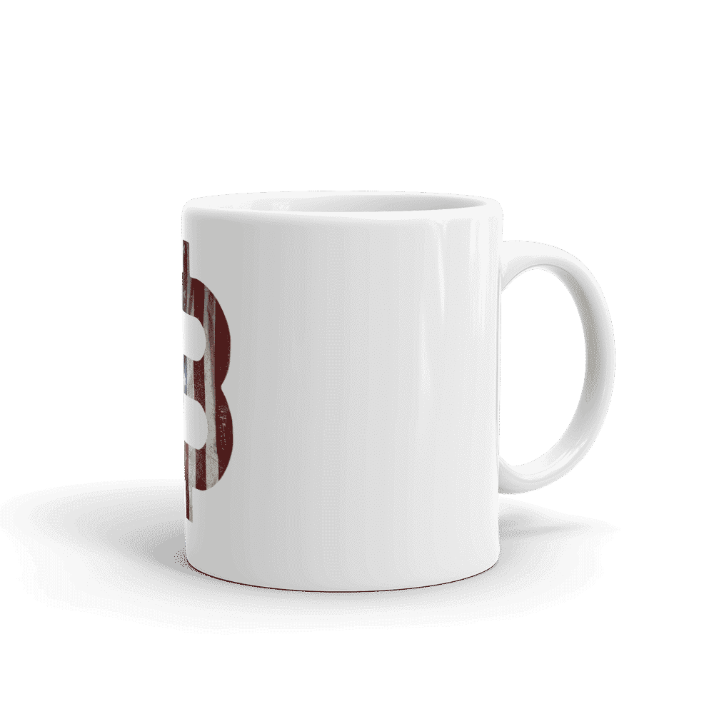 white glossy mug 11oz handle on right 6096b75a33e54 - Bitcoin USA Flag mug