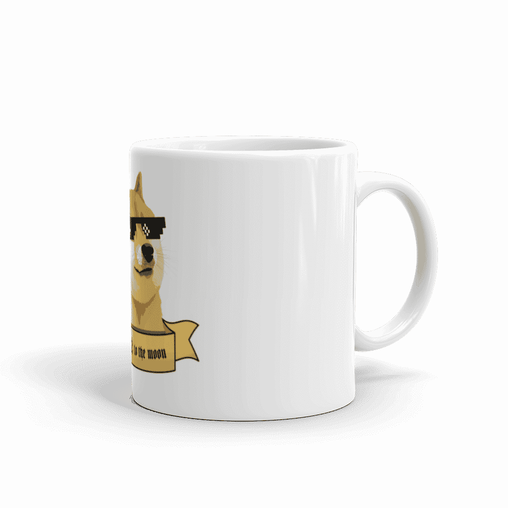 white glossy mug 11oz handle on right 6096c0b545abc - Doge to the Moon mug