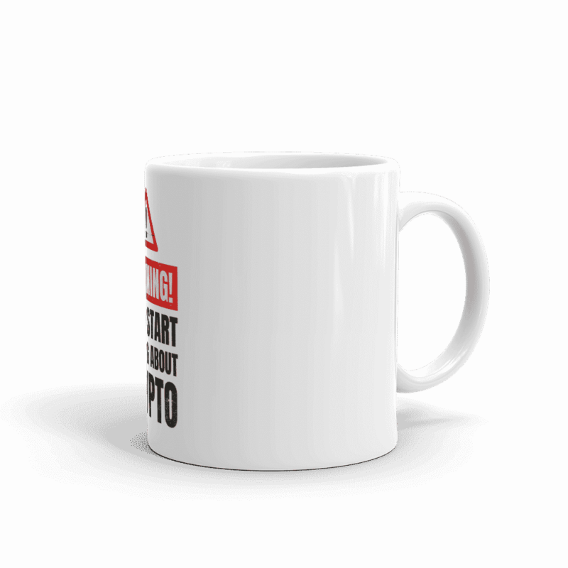 white glossy mug 11oz handle on right 60998ef1b608c - Warning: Will Start Talking About Crypto mug