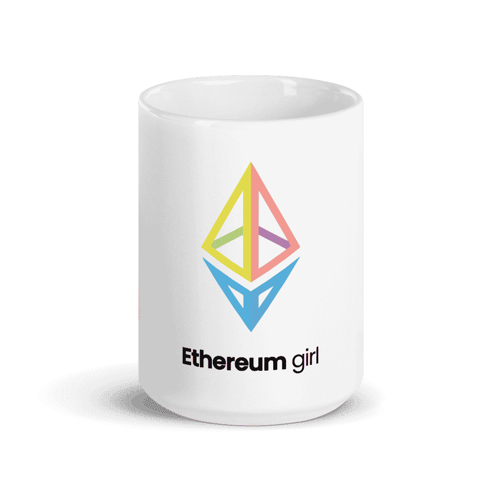 white glossy mug 15oz front view 6096b9d18f16a - Ethereum Girl mug