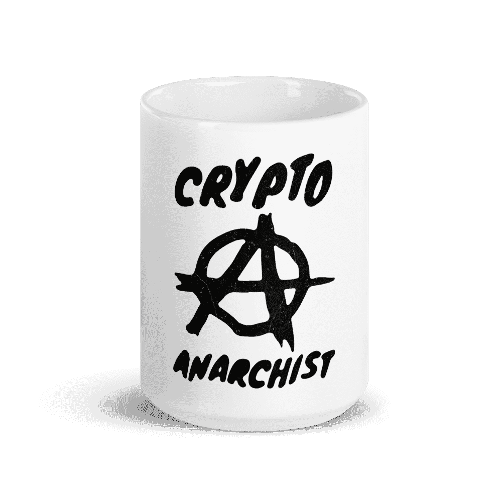 white glossy mug 15oz front view 6096bc54a1626 - Crypto Anarchist mug