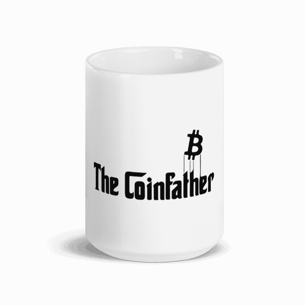 white glossy mug 15oz front view 6096c45ade3f1 - The Coinfather mug