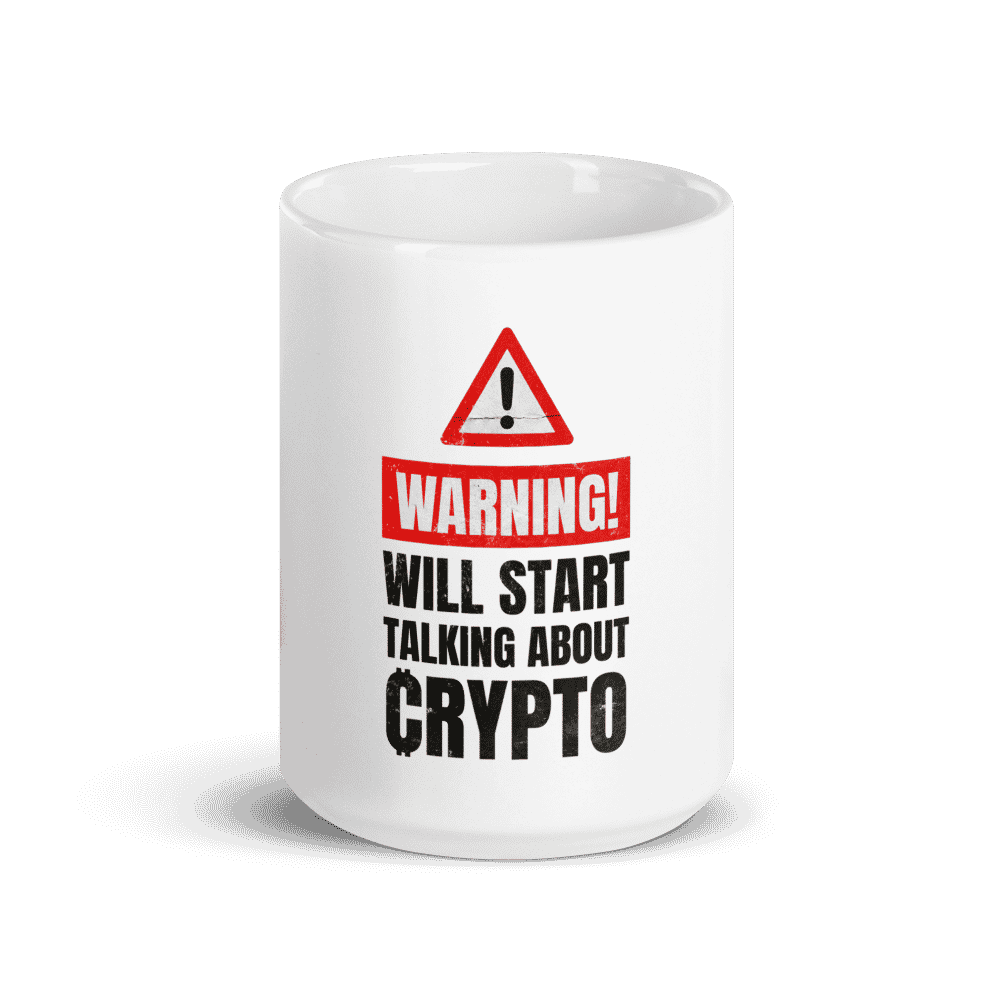 white glossy mug 15oz front view 60998ef1b629d - Warning: Will Start Talking About Crypto mug