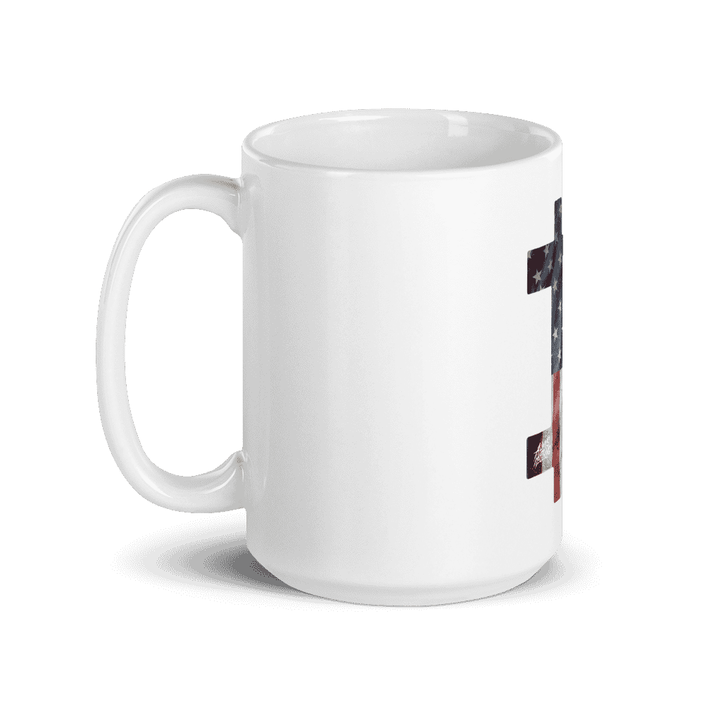 white glossy mug 15oz handle on left 6096b75a33f49 - Bitcoin USA Flag mug