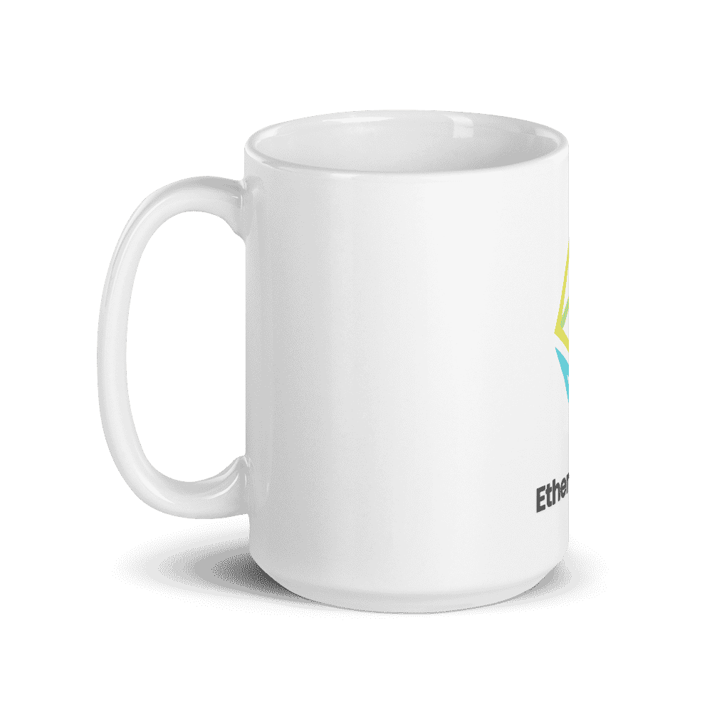 white glossy mug 15oz handle on left 6096b9d18f439 - Ethereum Girl mug