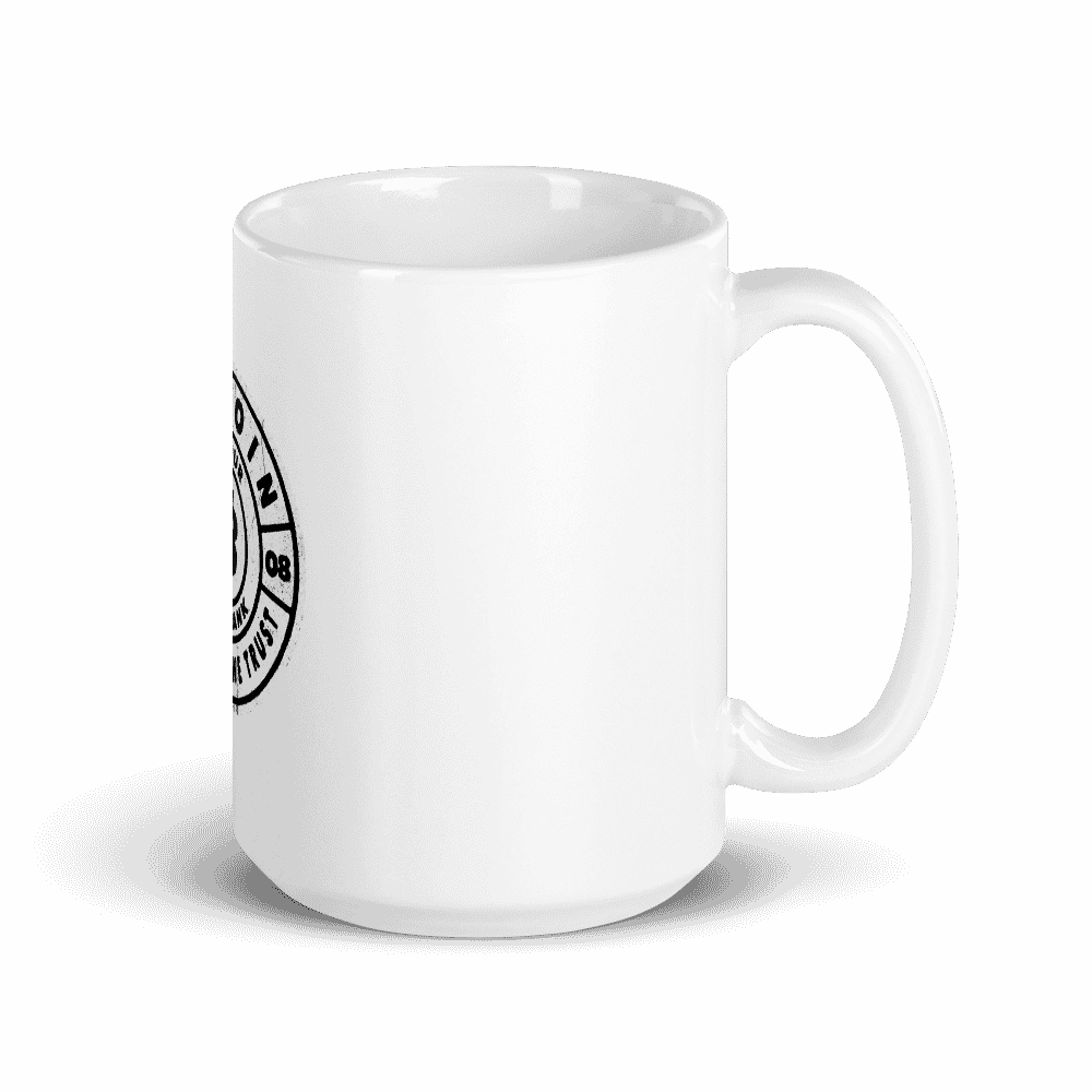 white glossy mug 15oz handle on right 6096b65d268b0 - Bitcoin Be Your Own Bank mug