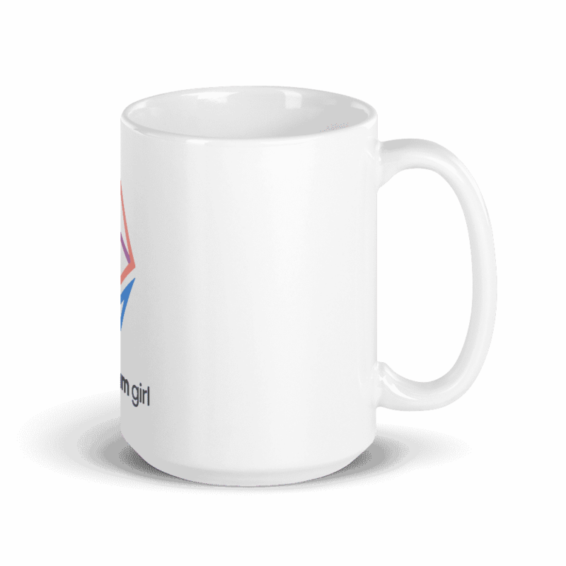 white glossy mug 15oz handle on right 6096b9d18f3c7 - Ethereum Girl mug