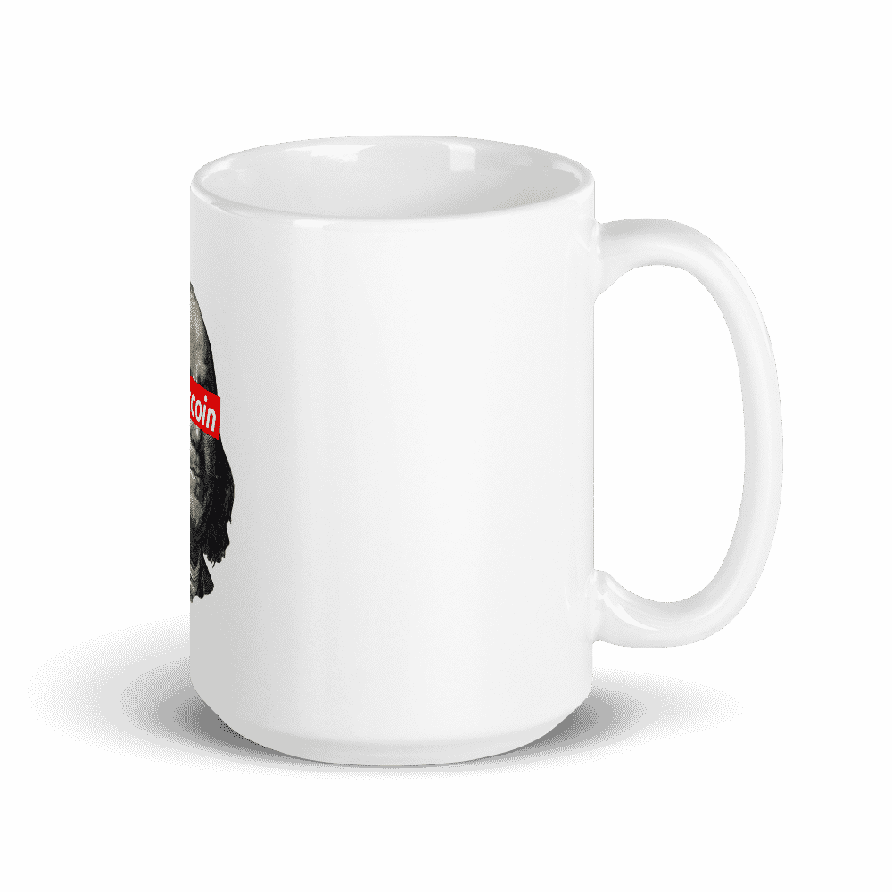 white glossy mug 15oz handle on right 6096bebcf060f - Benjamin Franklin Bitcoin mug