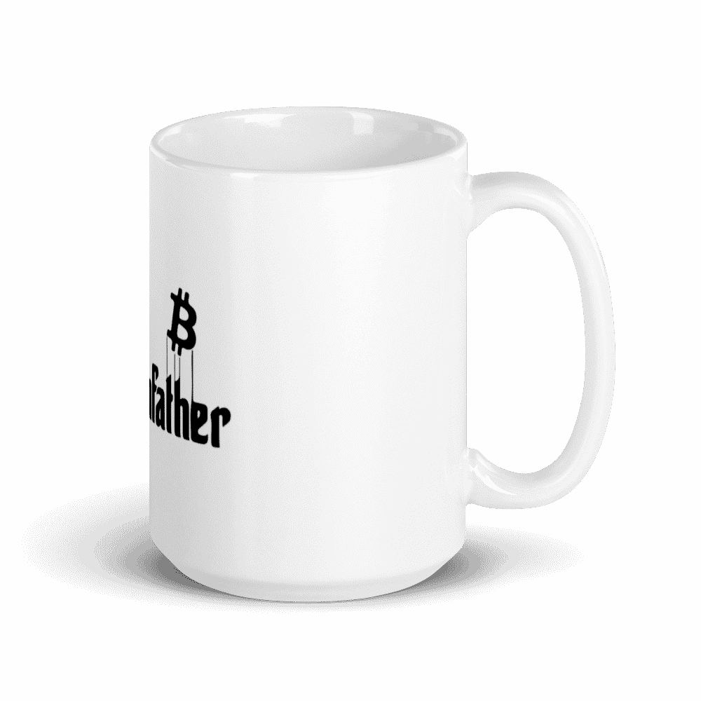 white glossy mug 15oz handle on right 6096c45ade2e7 - The Coinfather mug