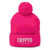 Crypto Goodies Neon Pink Pom-Pom Beanie