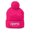 Crypto Goodies Neon Pink Pom-Pom Beanie