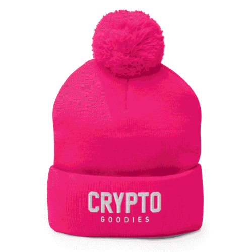 Crypto Goodies Neon Pink Pom-Pom Beanie