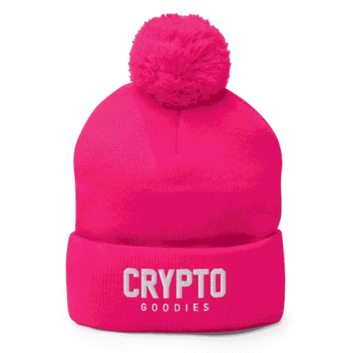 Crypto Goodies Neon Pink Pom-Pom Beanie