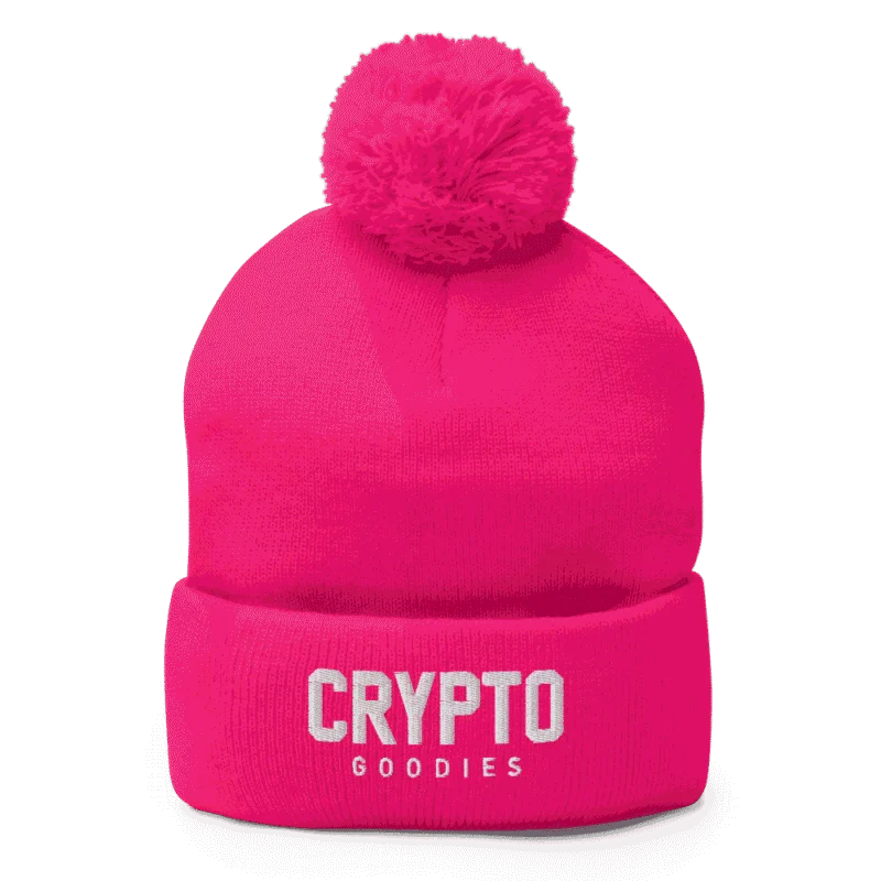 Crypto Goodies Neon Pink Pom-Pom Beanie