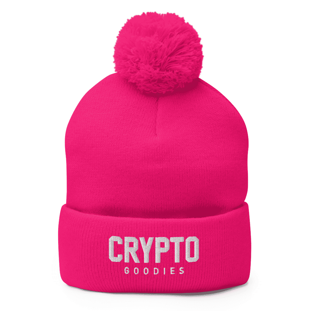 Crypto Goodies Neon Pink Pom-Pom Beanie