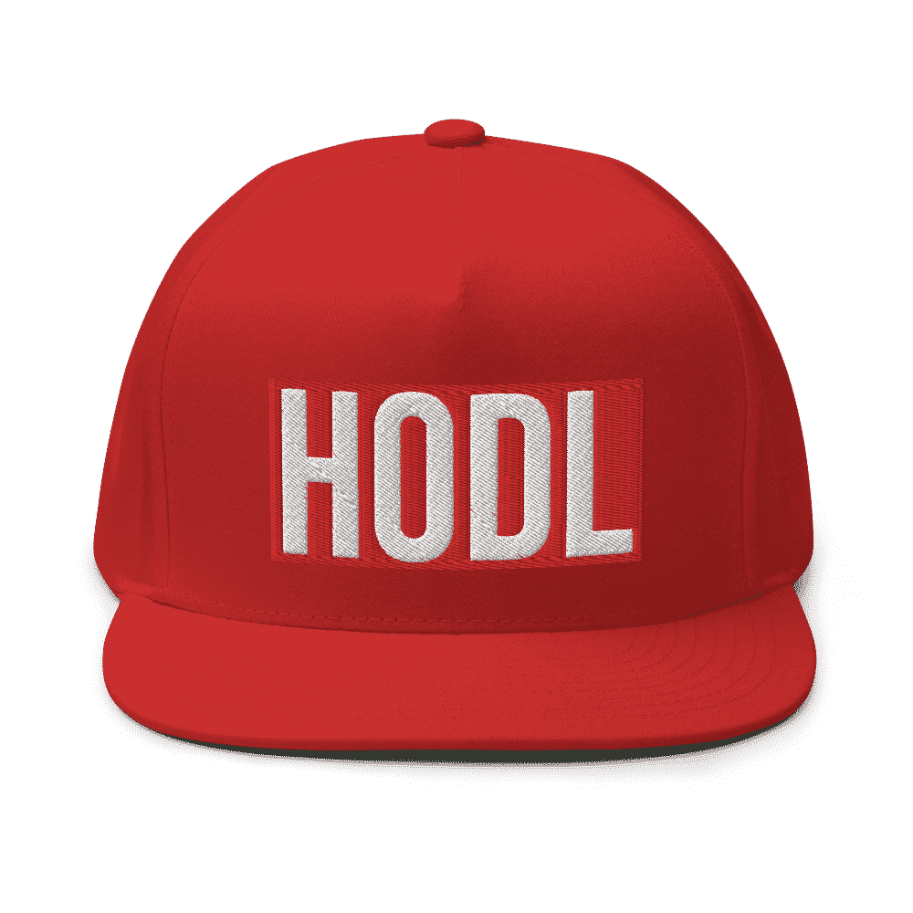flat bill cap red front 60ed6ca933180 - HODL Cap