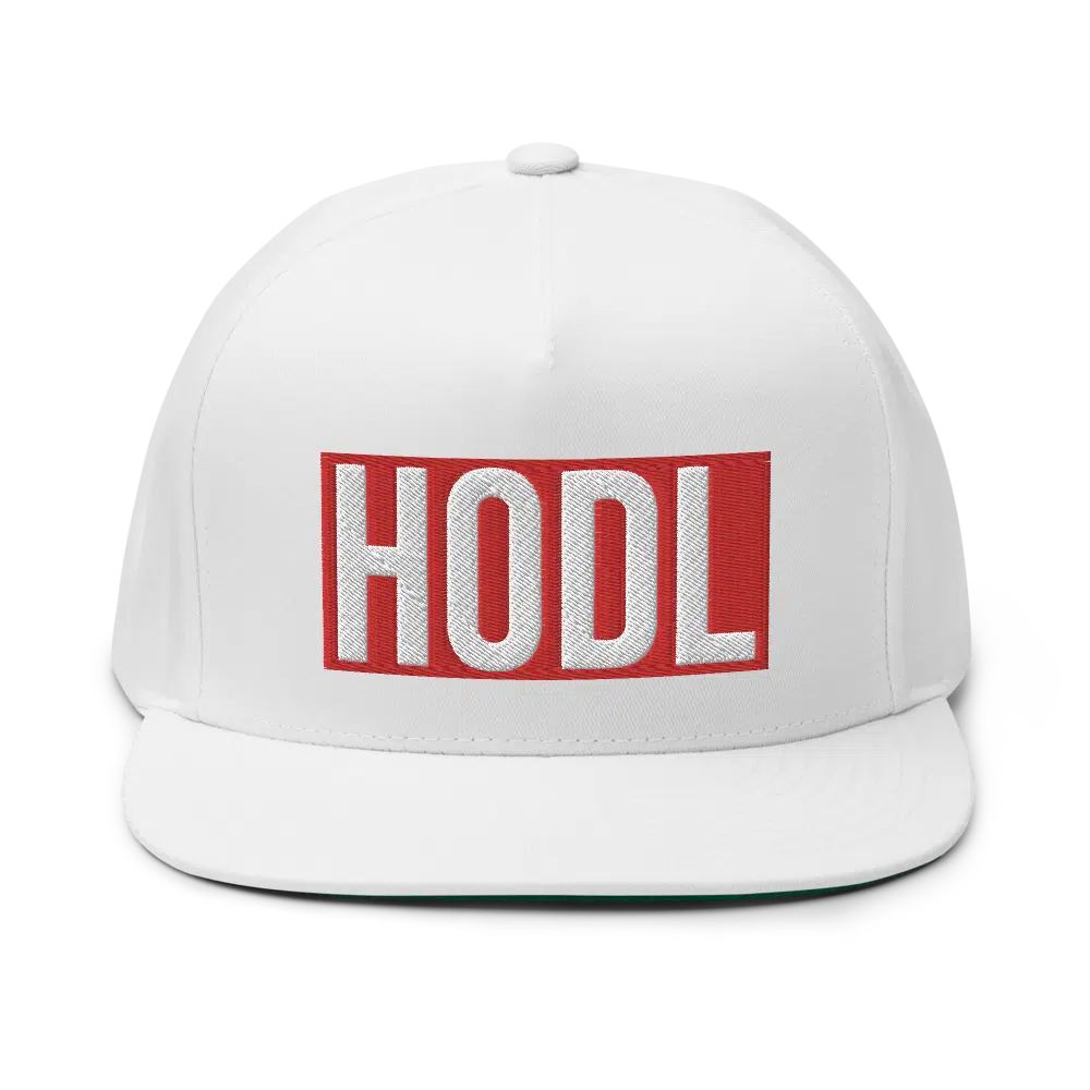 flat bill cap white front 60ed6ca932faa - HODL Cap