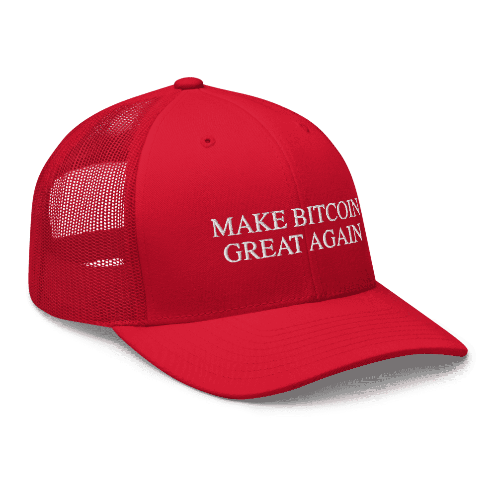 retro trucker hat red right front 60dddd670f3c1 - Make Bitcoin Great Again Trucker Cap
