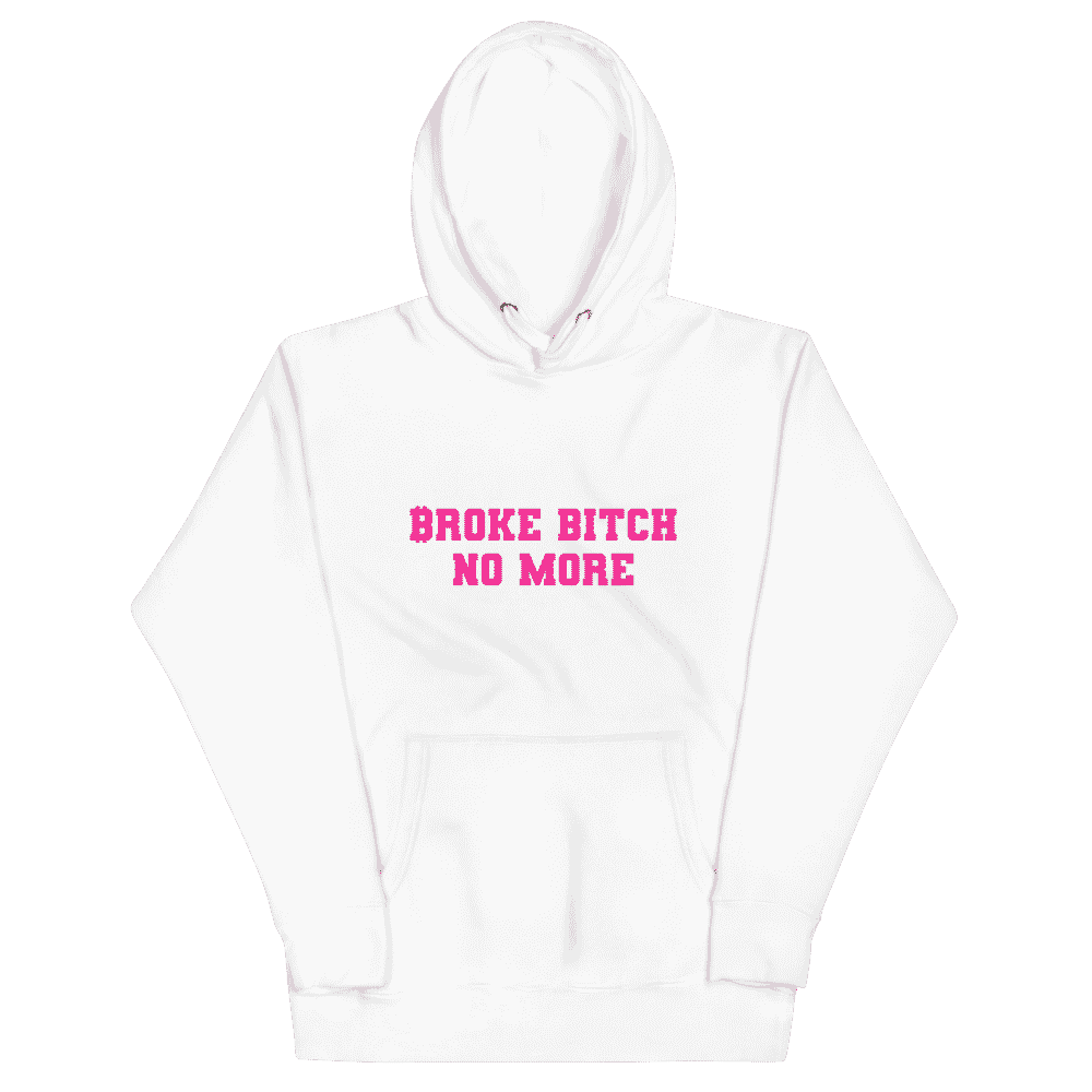 unisex premium hoodie white front 60f45357a624f - Broke Bitch No More Hoodie