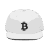 Bitcoin Logo (BLK) White Snapback Hat