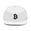 Bitcoin Logo (BLK) White Snapback Hat