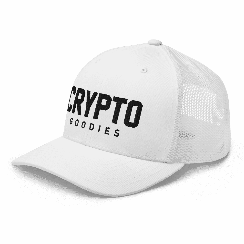 Crypto Goodies White Trucker Cap