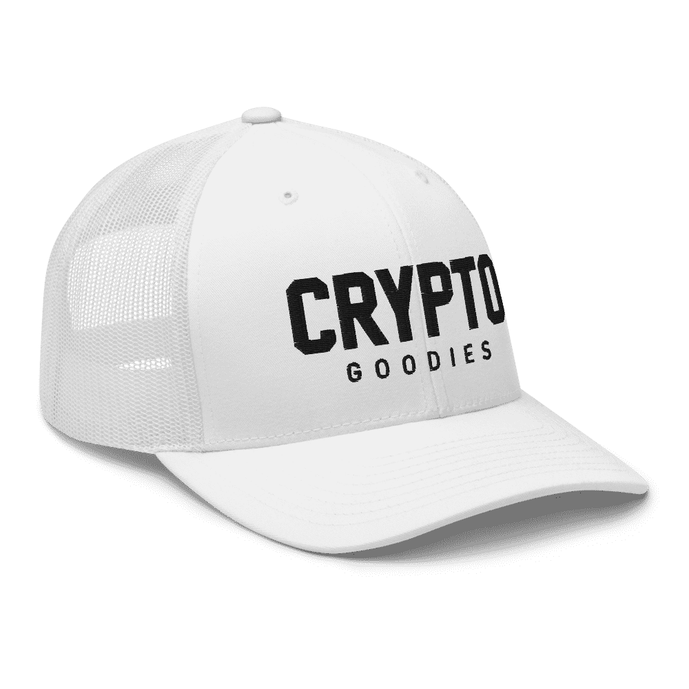 Crypto Goodies White Trucker Cap