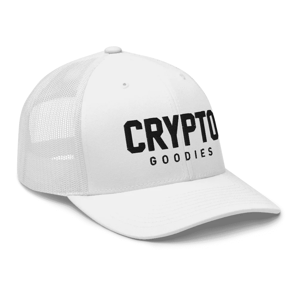 Crypto Goodies White Trucker Cap - Image 4