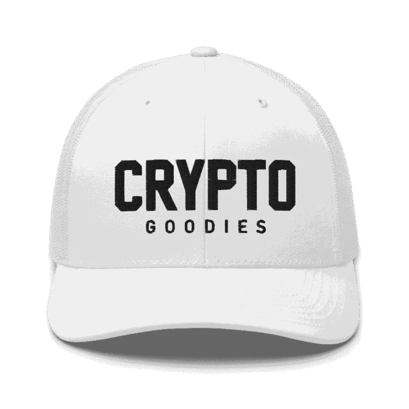 Crypto Goodies White Trucker Cap
