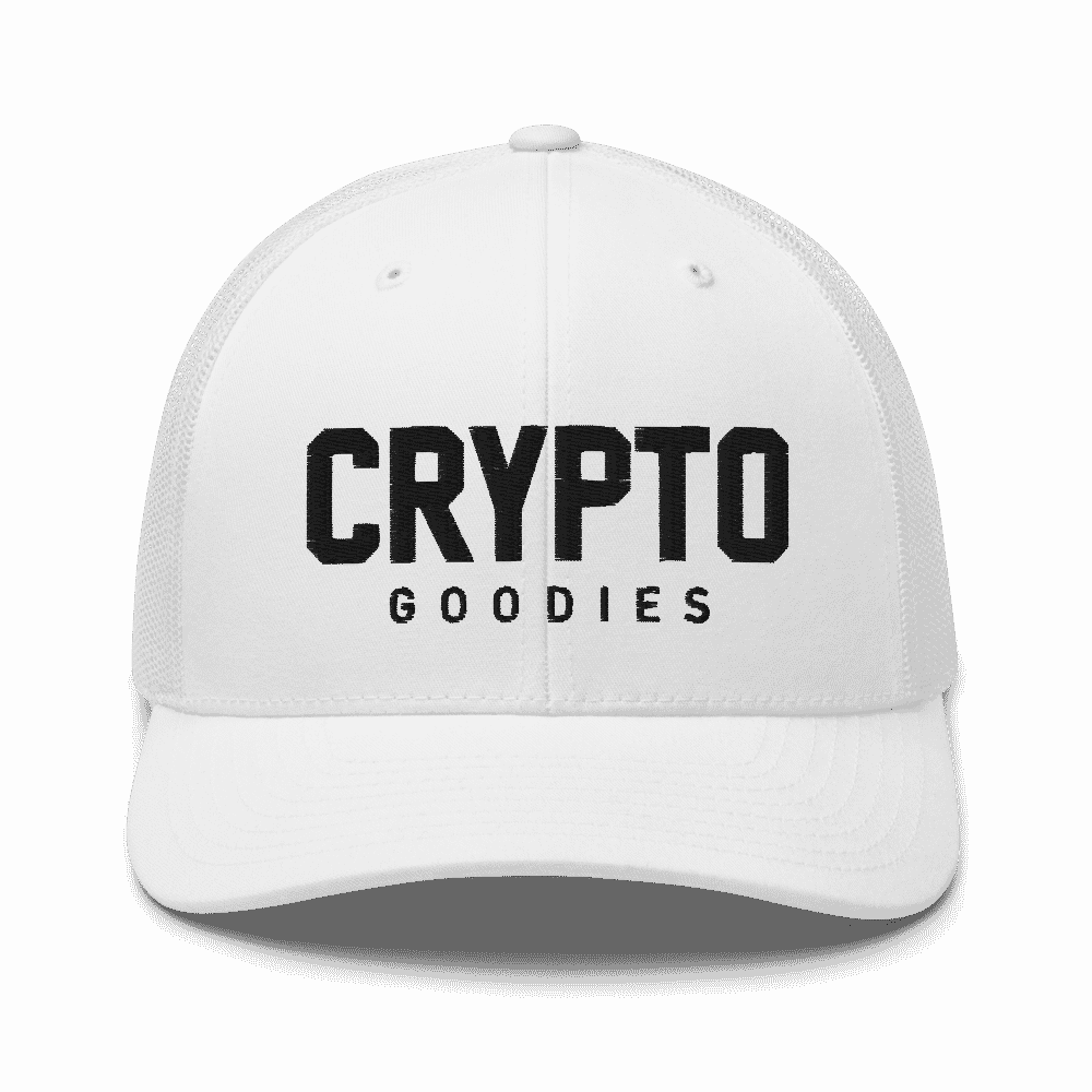 Crypto Goodies White Trucker Cap