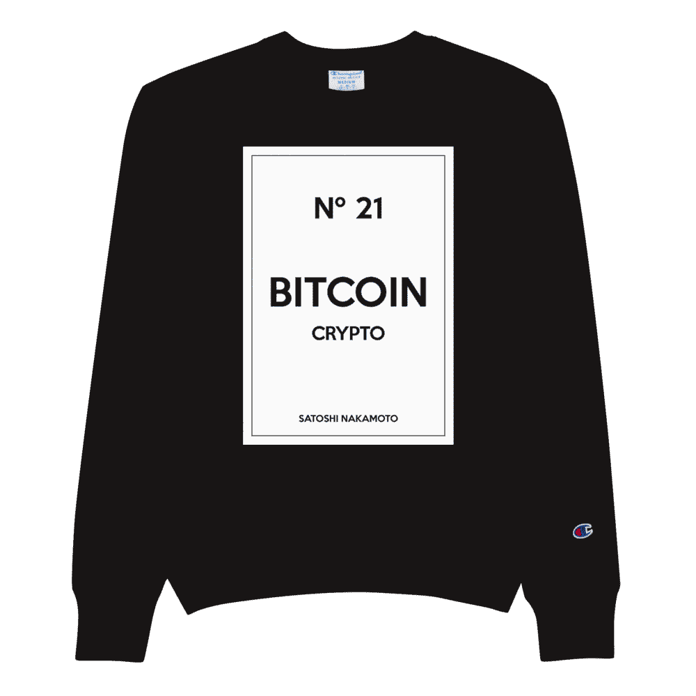 mens champion sweatshirt black front 613928c7ef5c3 - Bitcoin Nº21 x Satoshi Nakamoto Champion Sweatshirt