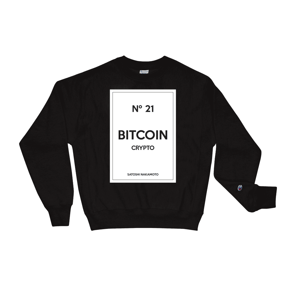 mens champion sweatshirt black front 613928c7ef6d3 - Bitcoin Nº21 x Satoshi Nakamoto Champion Sweatshirt