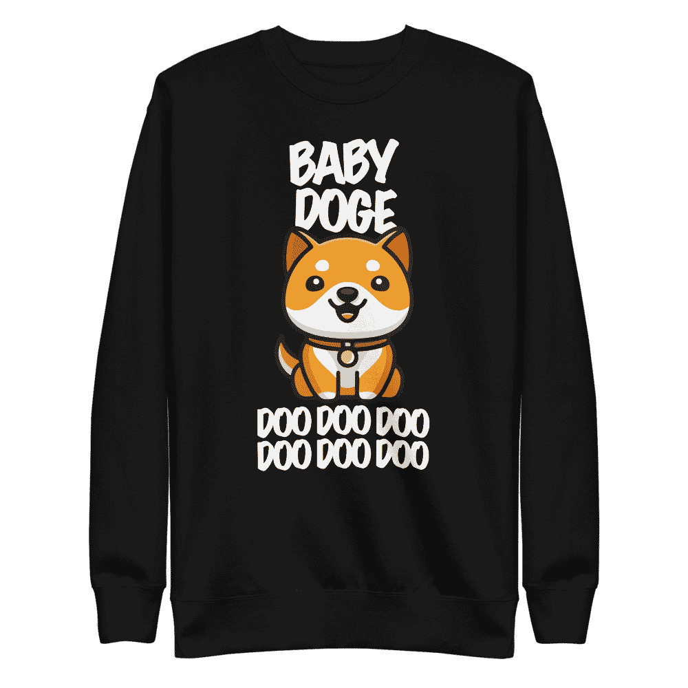 unisex fleece pullover black front 613cbf0b27670 - Baby Doge Doo Doo Doo Sweatshirt