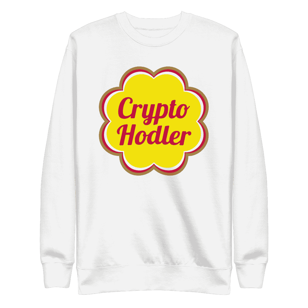 unisex fleece pullover white front 613c86b375993 - Crypto Hodler Sweatshirt