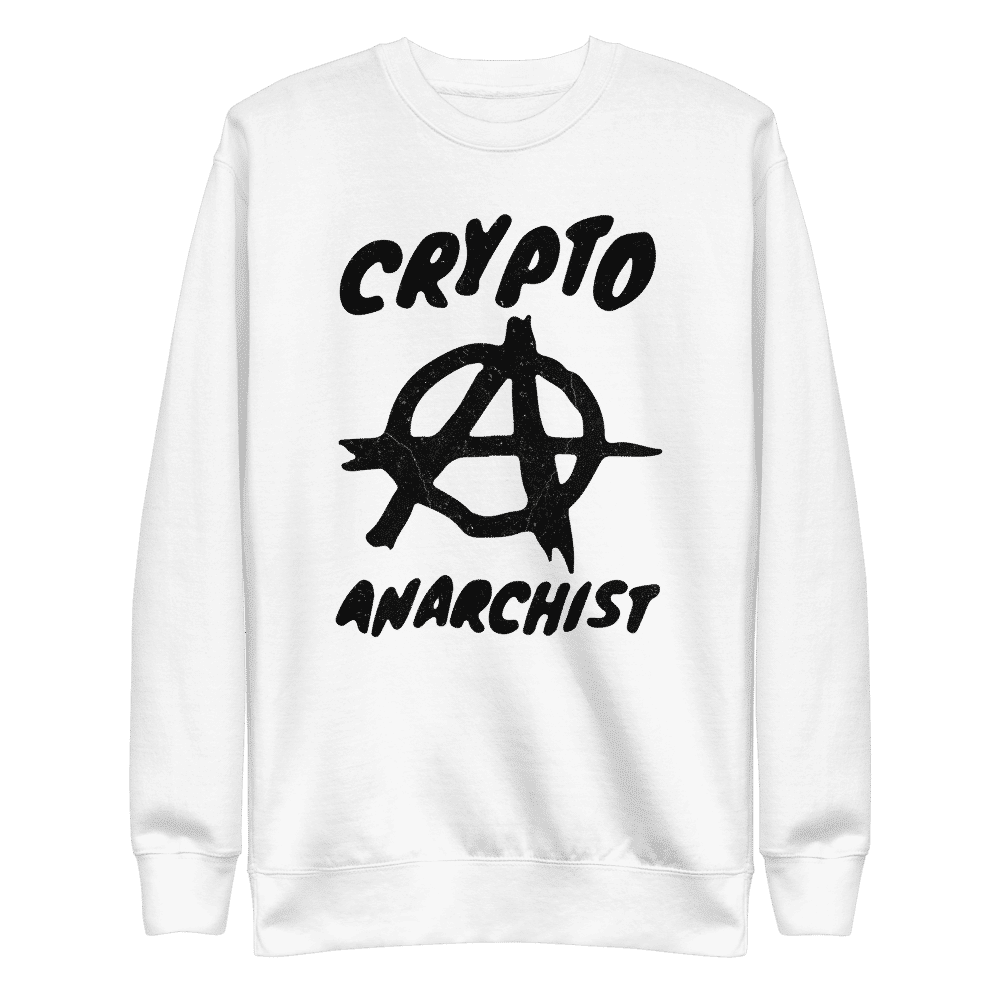 unisex fleece pullover white front 613c8781c48d0 - Crypto Anarchist Sweatshirt