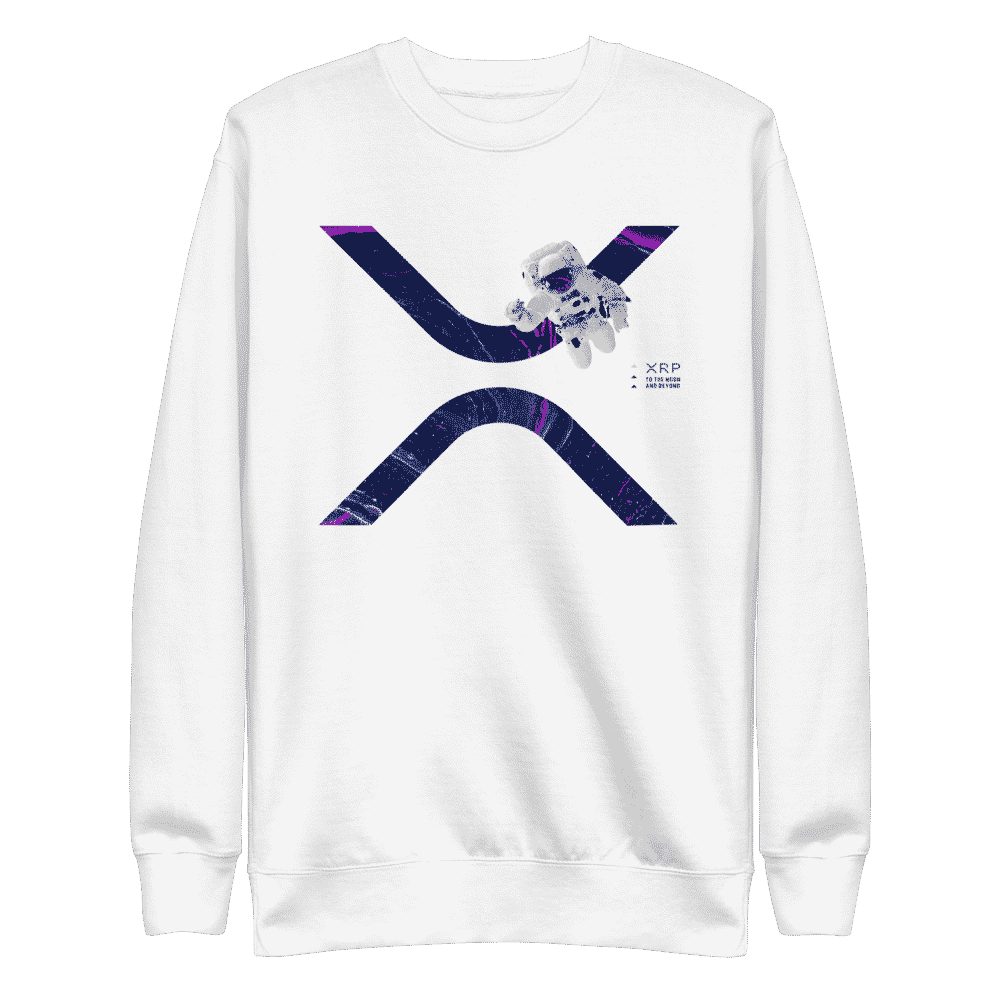 unisex fleece pullover white front 613cb19087896 - XRP to the Moon Sweatshirt
