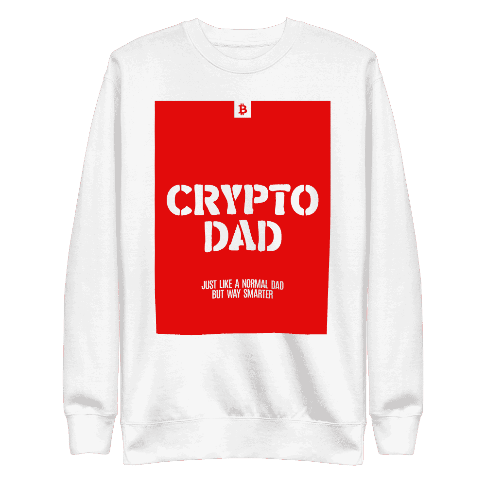 unisex fleece pullover white front 613cb71ab91f6 - Crypto Dad (RED) Sweatshirt