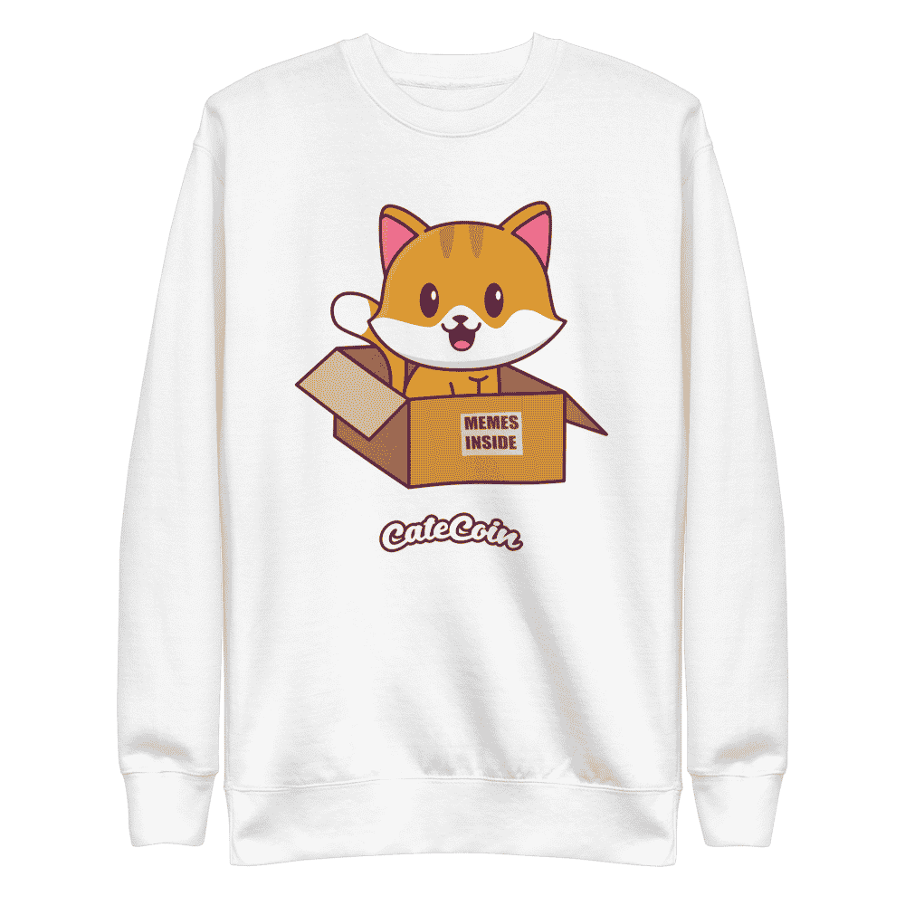 unisex fleece pullover white front 613cb9430ccf2 - CateCoin x Memes Inside Sweatshirt
