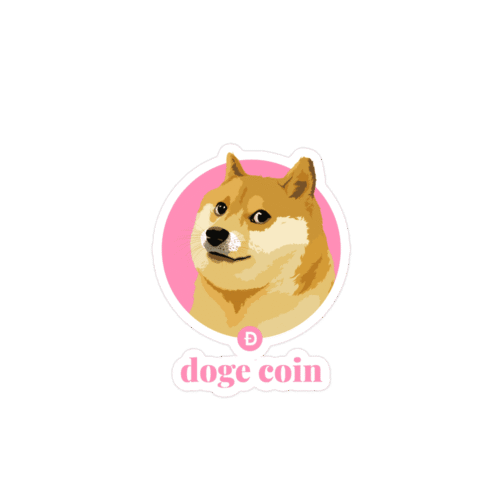 Doge Coin (pink) Sticker